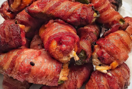 Bacon wrapped jalapeno poppers