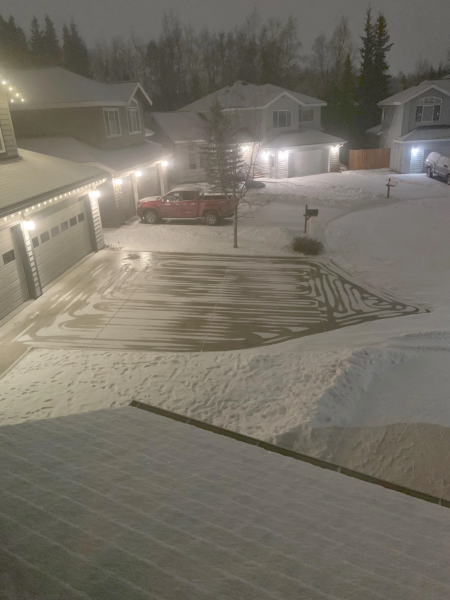 Heated driveway melts snow