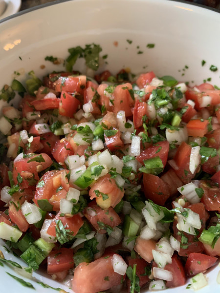 Fresh Pico de gallo with jalapeños