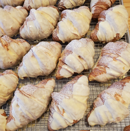 Blood orange curd stuffed crossiants w/ citrus glaze &amp;amp; powder