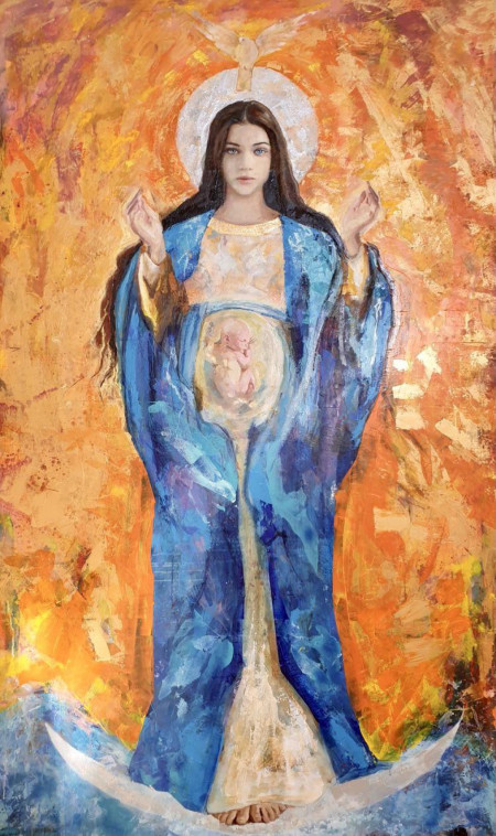 Virgin Mary and Jesus Christ painting