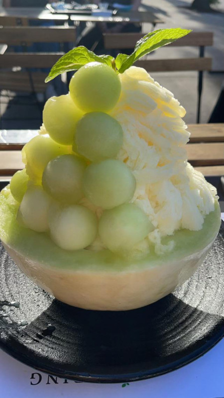 Shaved iced w/melon balls.... LA, Cali