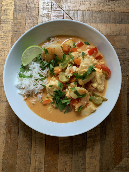 Brazilian Fish Stew made with fresh mackerel