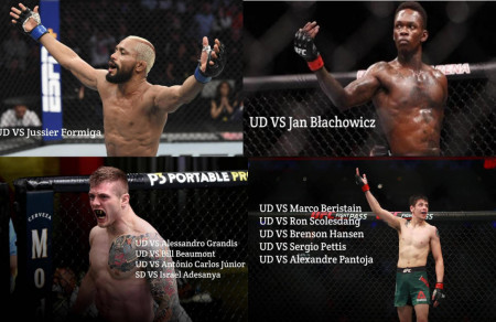 All 11 of the main and co-main fighter&#039;s combined losses have come by decison