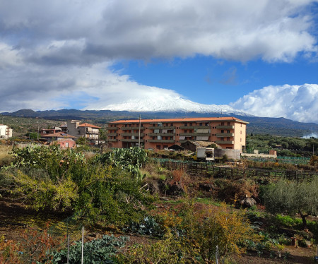 Mount Etna covered in snow seen from the west, pic taken this morning