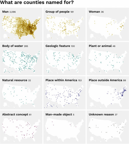 Origins of the names of U. S. Counties