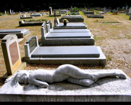 A gravestone commissioned by a widow to express her eternal love for her deceased husband