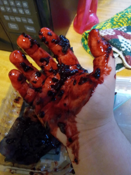 To any aspiring movie directors out there backberries are a tasty alternative to fake blood and guts