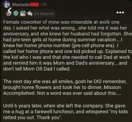 Wholesome coworker