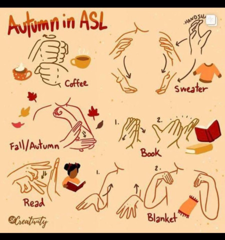 A handy dandy sign language guide for all things autumn!