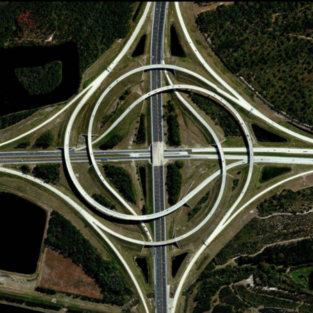 Aerial view of an interchange in Florida