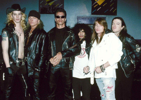 Guns N Roses with a 90s actor, circa 1991