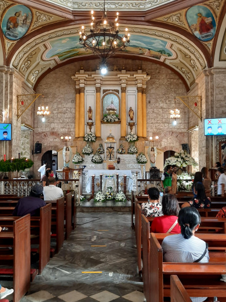 Interior of the Archdiocesan Shrine of Our Lady of Caysasay in Labac, Taal, Batangas, Philippines