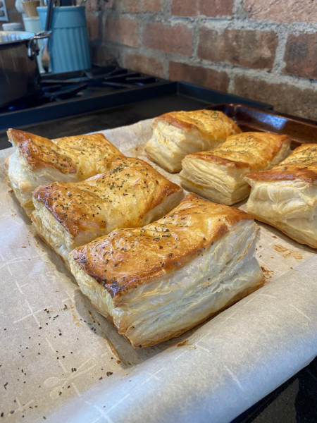 Puff pastry hot pockets :)