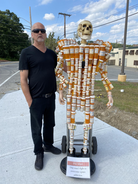 The Pill Man who stands outside CVS and Walgreens sharing his story of addiction and recovery. I met him today. He is 8 yrs clean