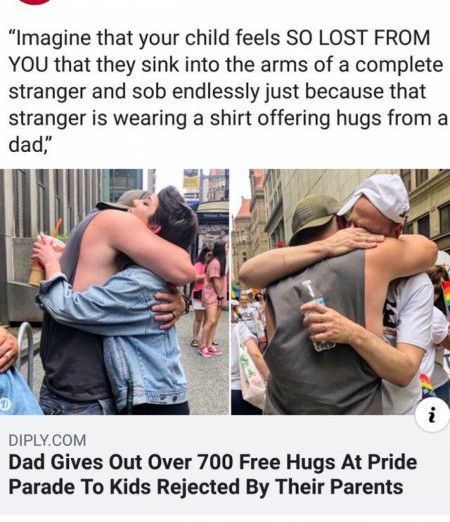 Dad hugs for all