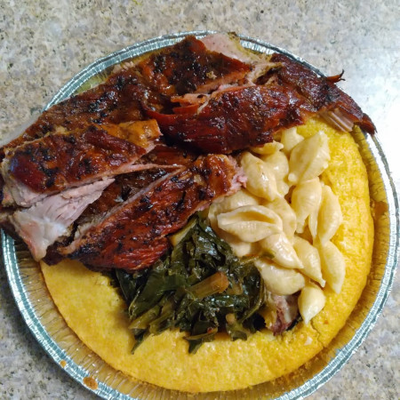 Cornbread bowls BBQ ribs greens &amp;amp; shells&amp;amp;cheese