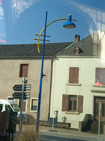 Street lamp in the shape of the euro