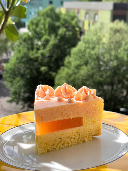 Peach mousse cake