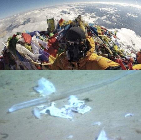 Top of the world, bottom of the sea. Rubbish. Top of Everest and bottom of the Mariana Trench