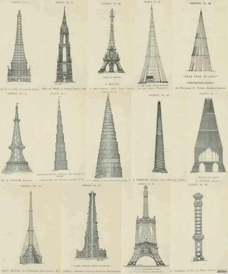 Rejected designs of the Eiffel Tower