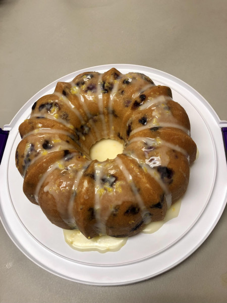 First attempt at Lemon Blueberry pound cake