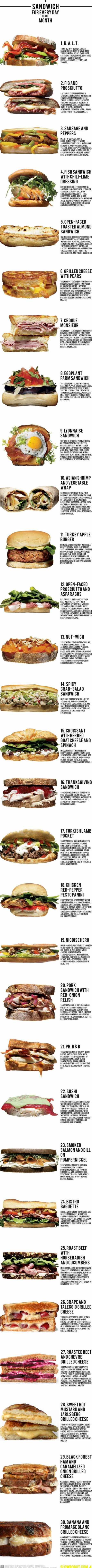 A Sandwich for Every Day of the Month