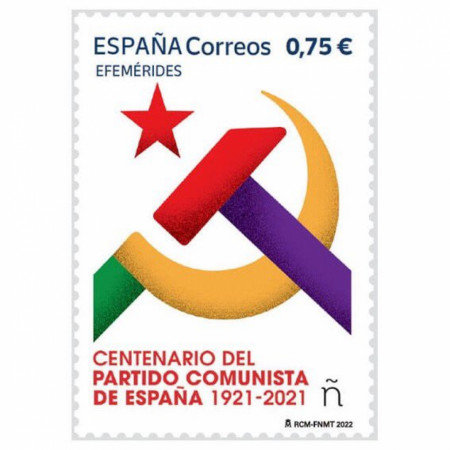 Spain releases a stamp series commemorating the 100th anniversary of the communist party