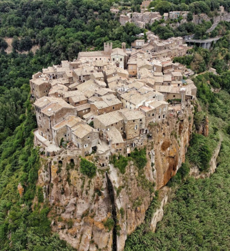 The village of Calcata, near Rome. Abandoned in the 20s and then repopulated by hippie artists from the 60s