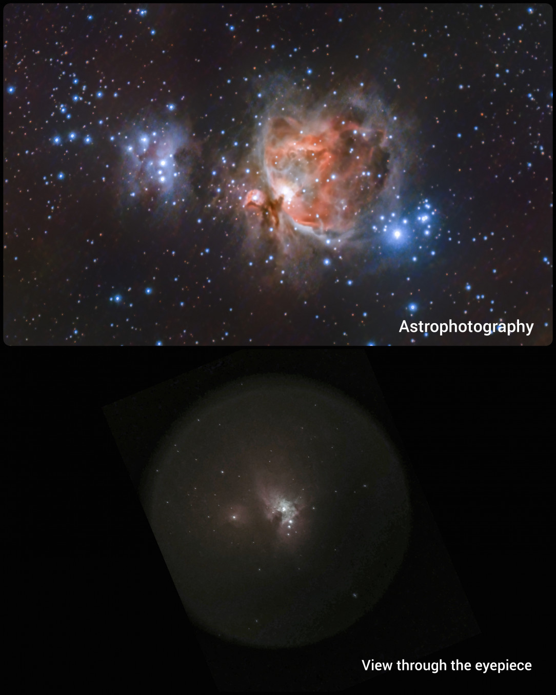 Astrophotography vs. visual astronomy, a comparison