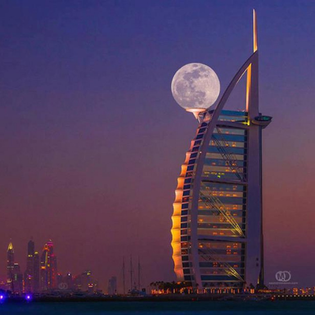 The moon in Dubai