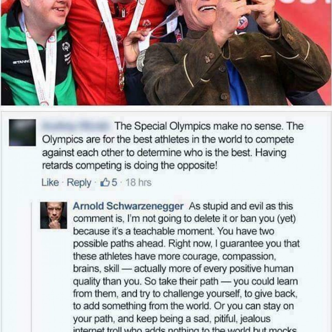 Guy gets wrecked in a reply by Arnold Schwarzenegger