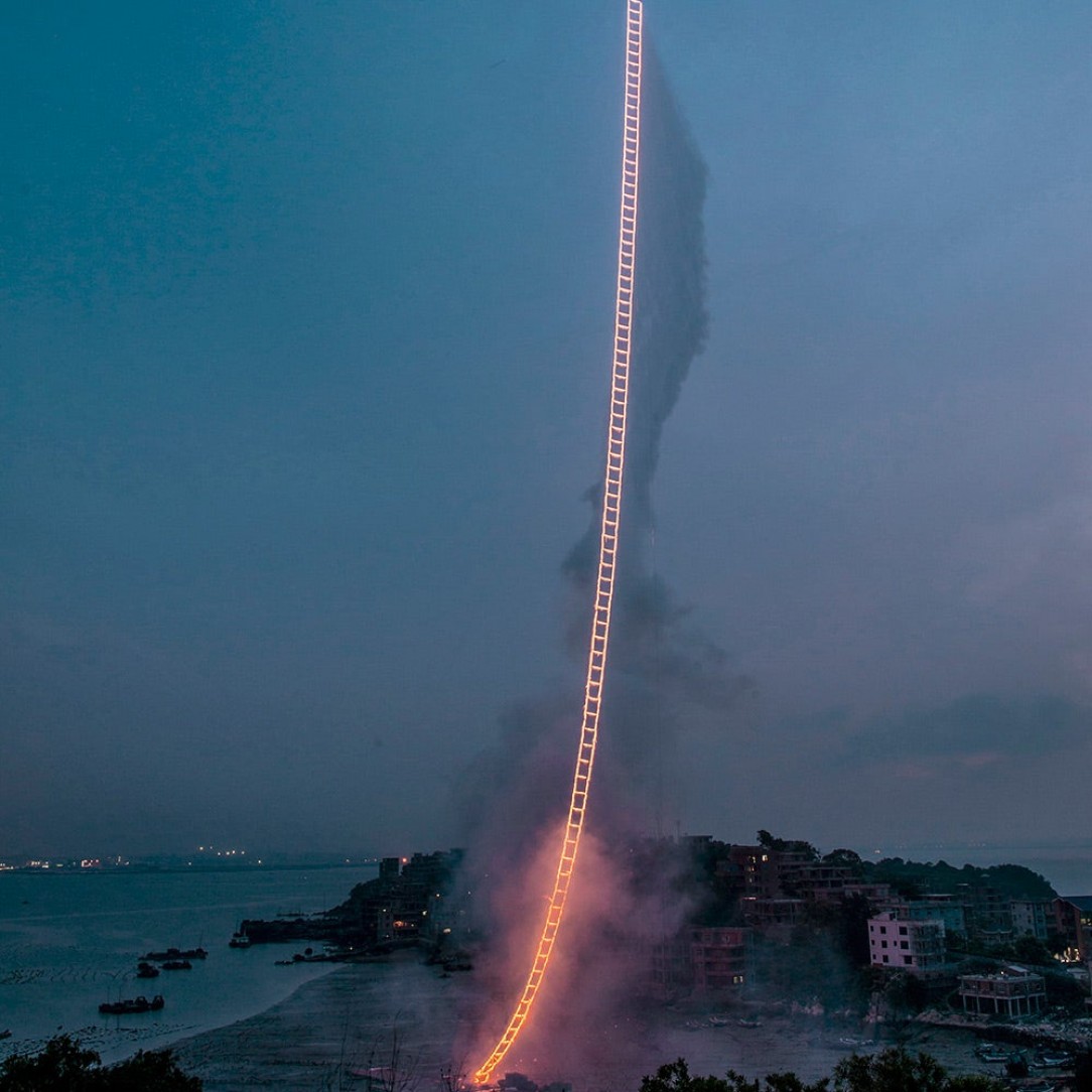 This is &quot;The Sky Ladder&quot;, a 1,650-foot ladder of fire climbing into the skies of Quanzhou, China