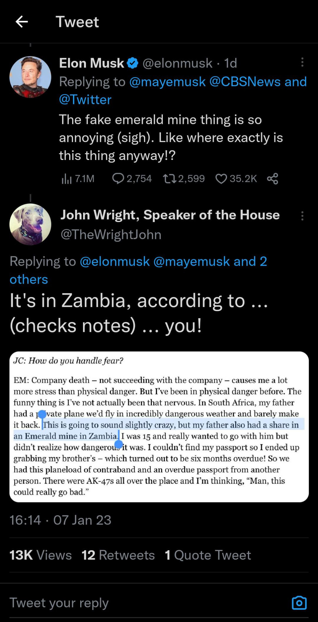 It&#039;s in Zambia, according to. (checks notes). Elon Musk!