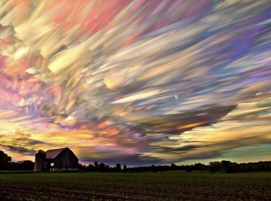 Hundreds of sunsets combined in a single picture