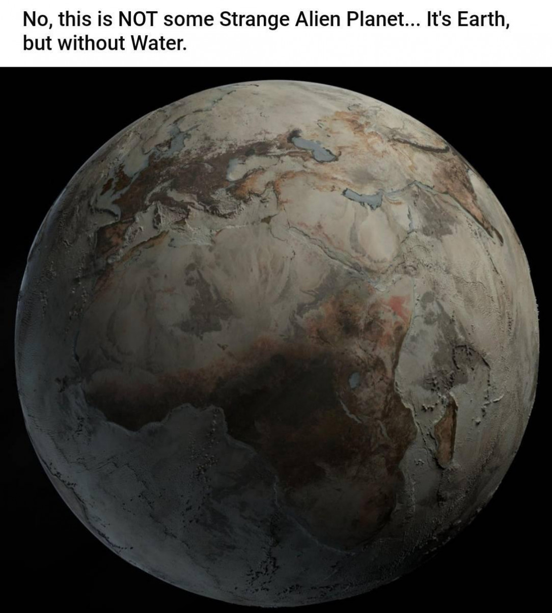 Earth, without water