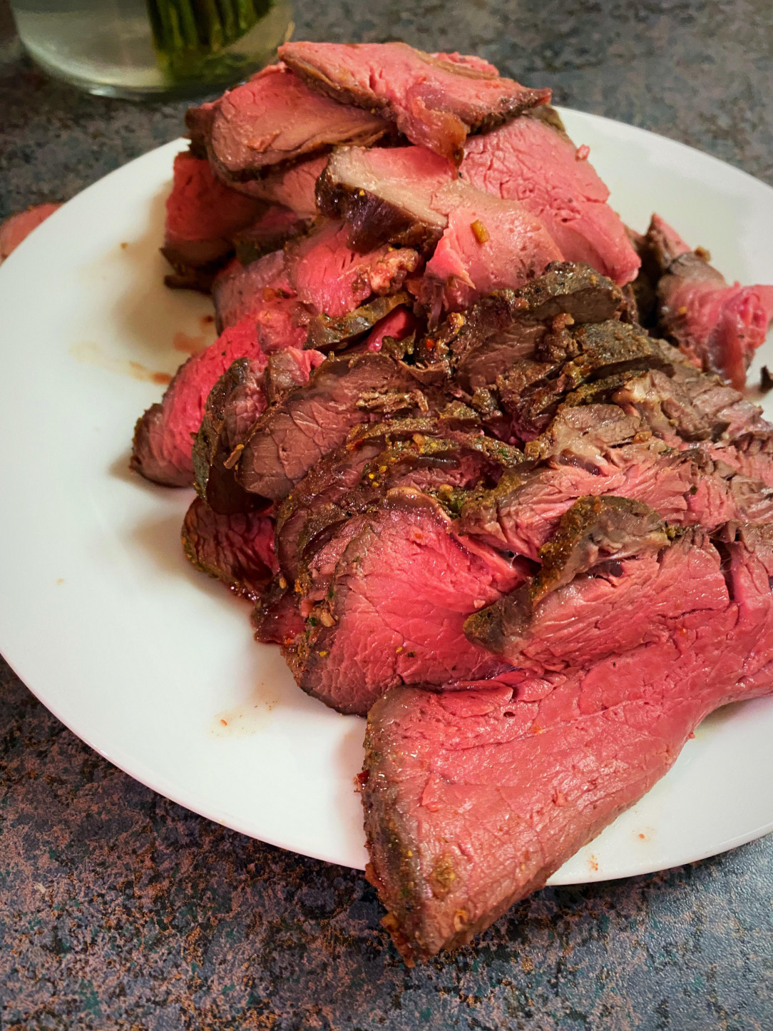 Perfectly medium rare roast beef