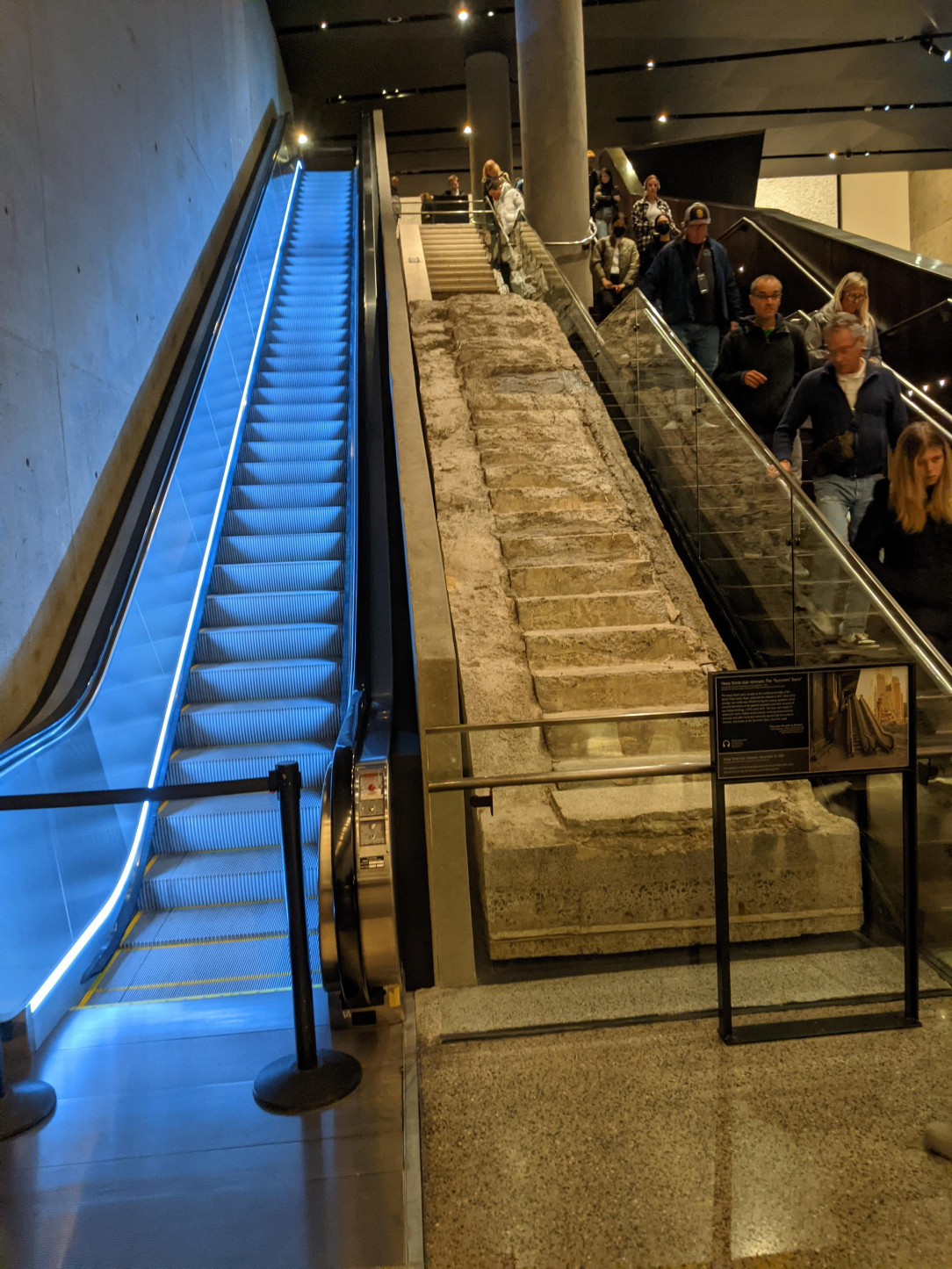 &quot;The survivor stairs. &quot; These stairs led underground from the world trade center. The people who made it down these stairs survived that day