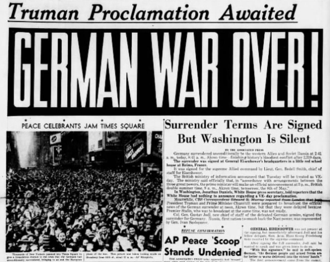 Today, 76 years ago, WW2 in Europe was proclaimed as ended. May the peace we have since then be forever