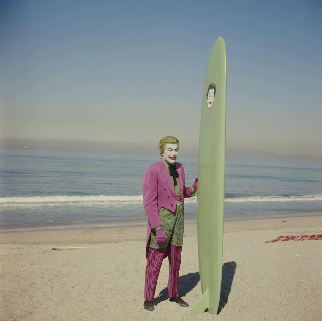 That&#039;s Cesar Romero as The Joker, getting ready to out surf Batman on Season 3 Episode, &quot;Surf&#039;s Up, Joker&#039;s Under&quot; (1967)