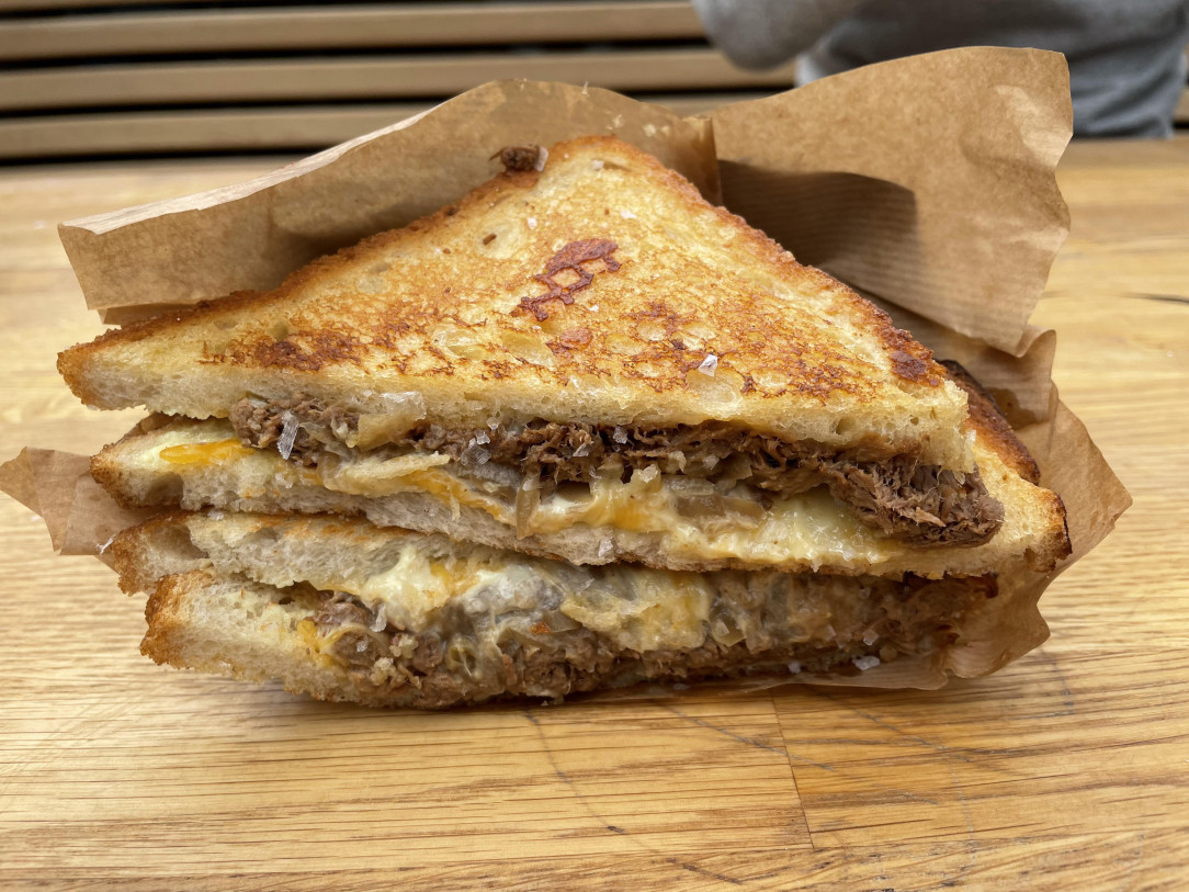 Braised beef brisket toastie