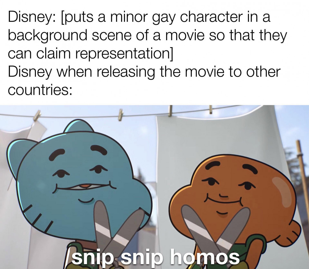 “A GAY character? Why, whatever do you mean? There was never a gay character in this movie.”