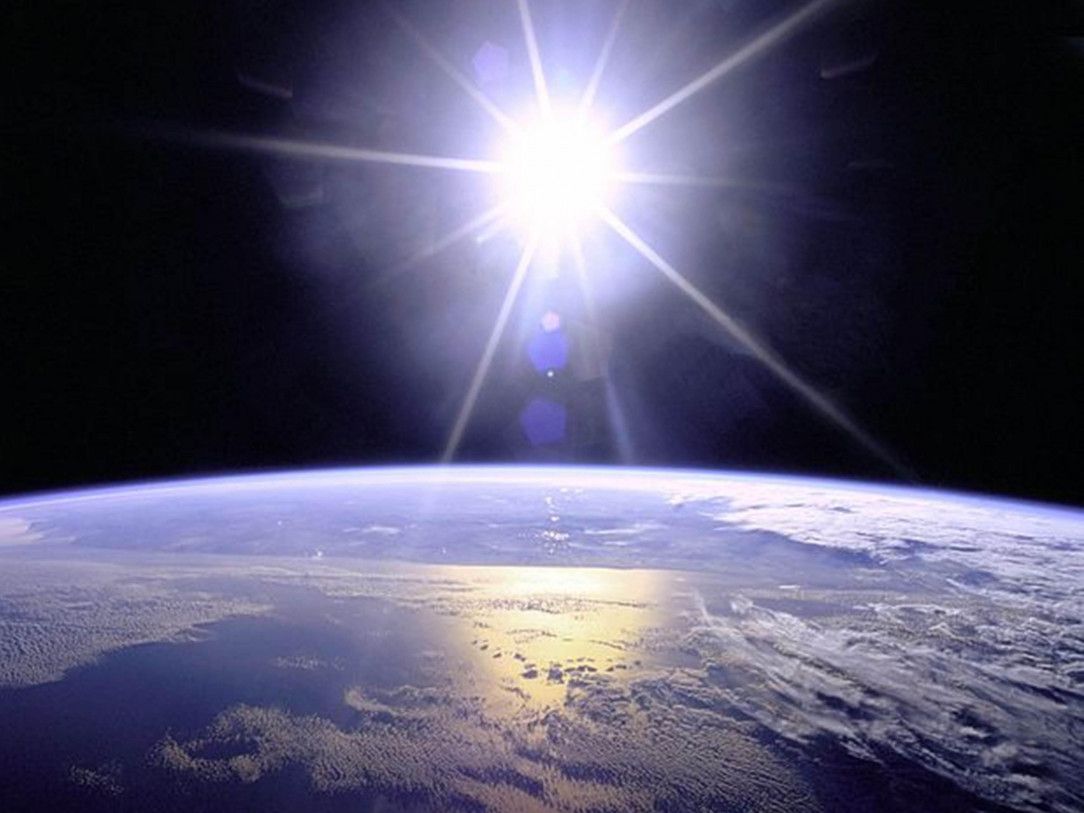 The sun, as viewed from the ISS, outside the atmosphere