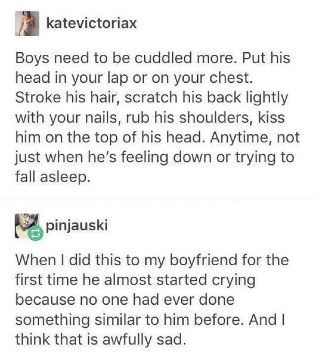 Men should be cuddled too