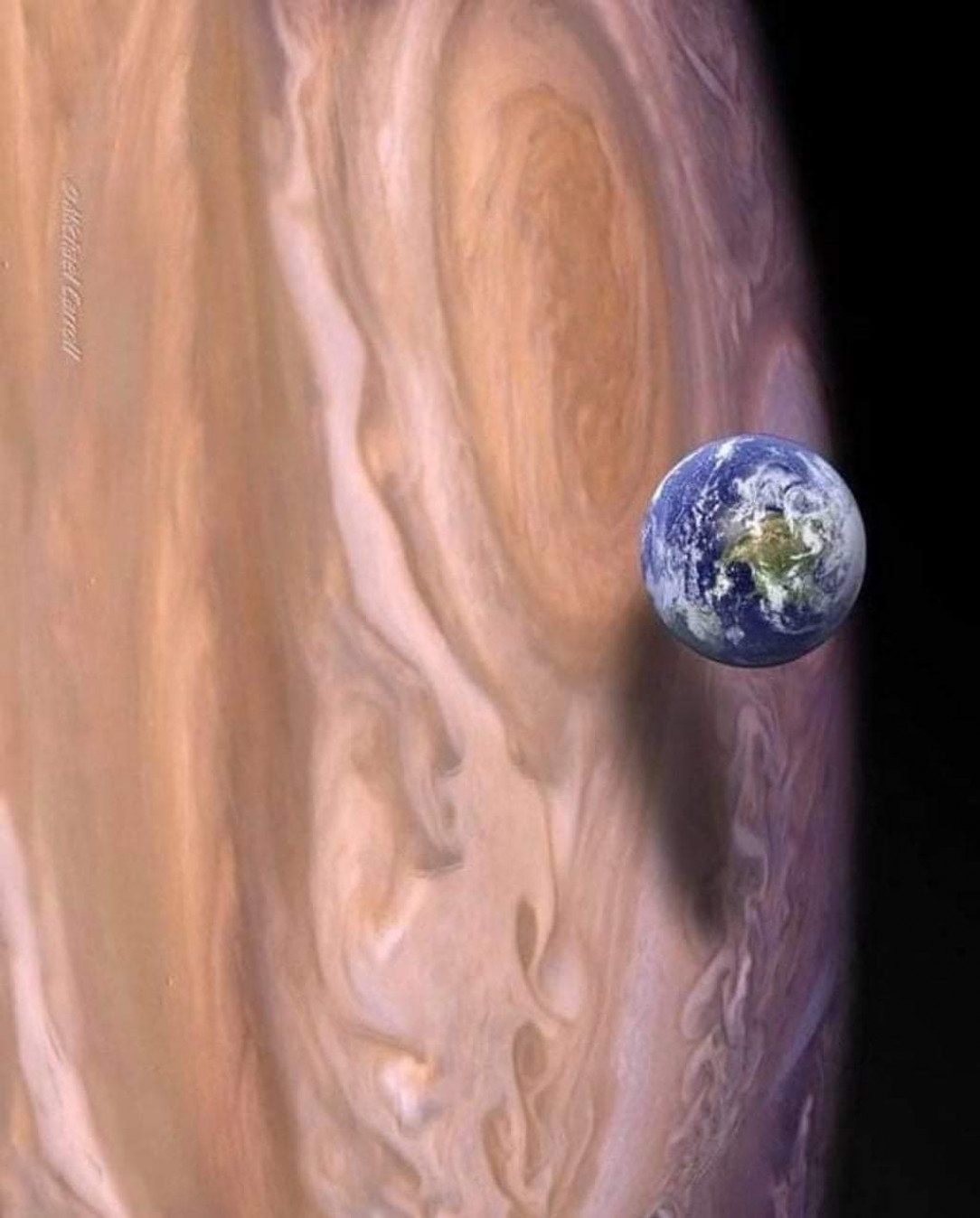 Size of Earth vs size of Jupiter