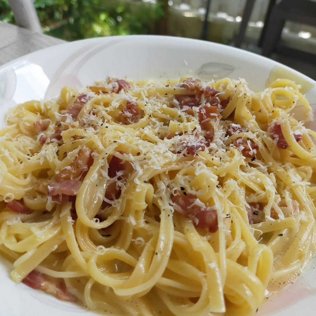 first time trying to make carbonara