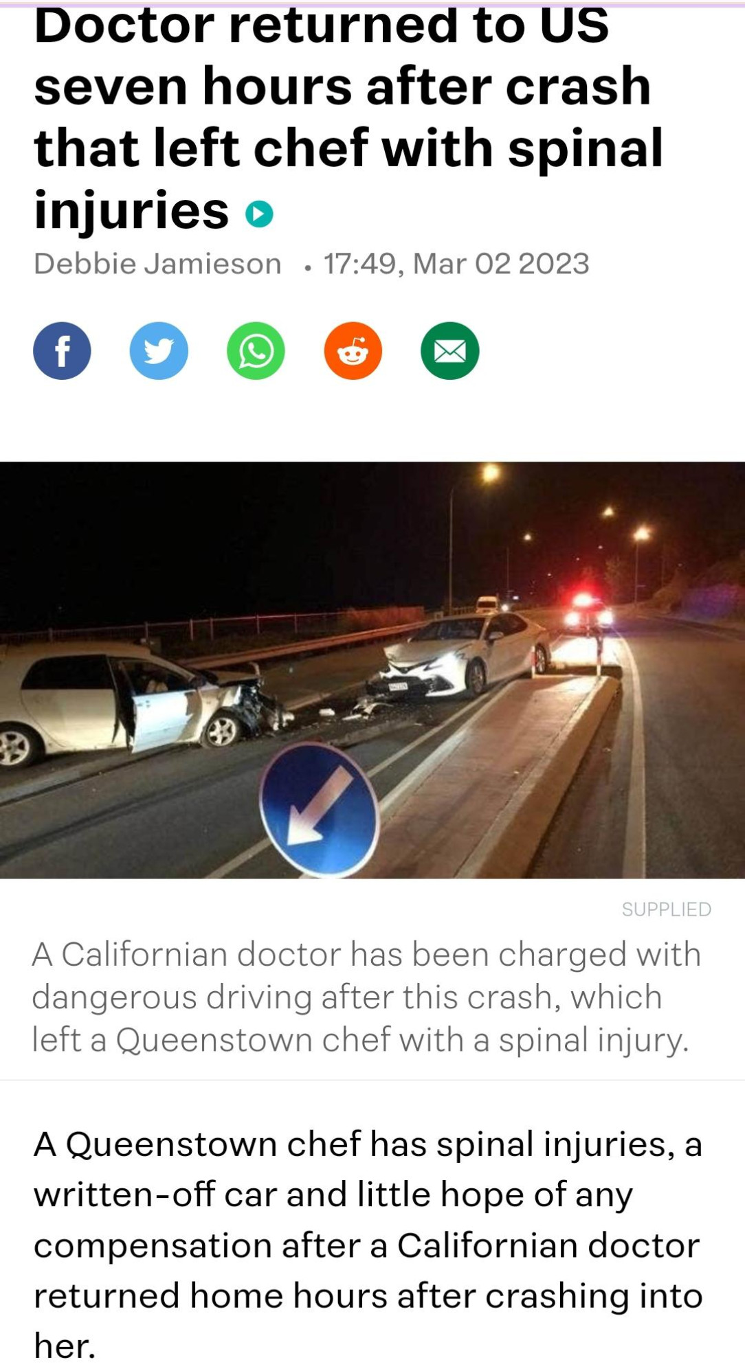 US doctor crashes into woman, fractures her spine, doesn&#039;t help her at all, then flees country