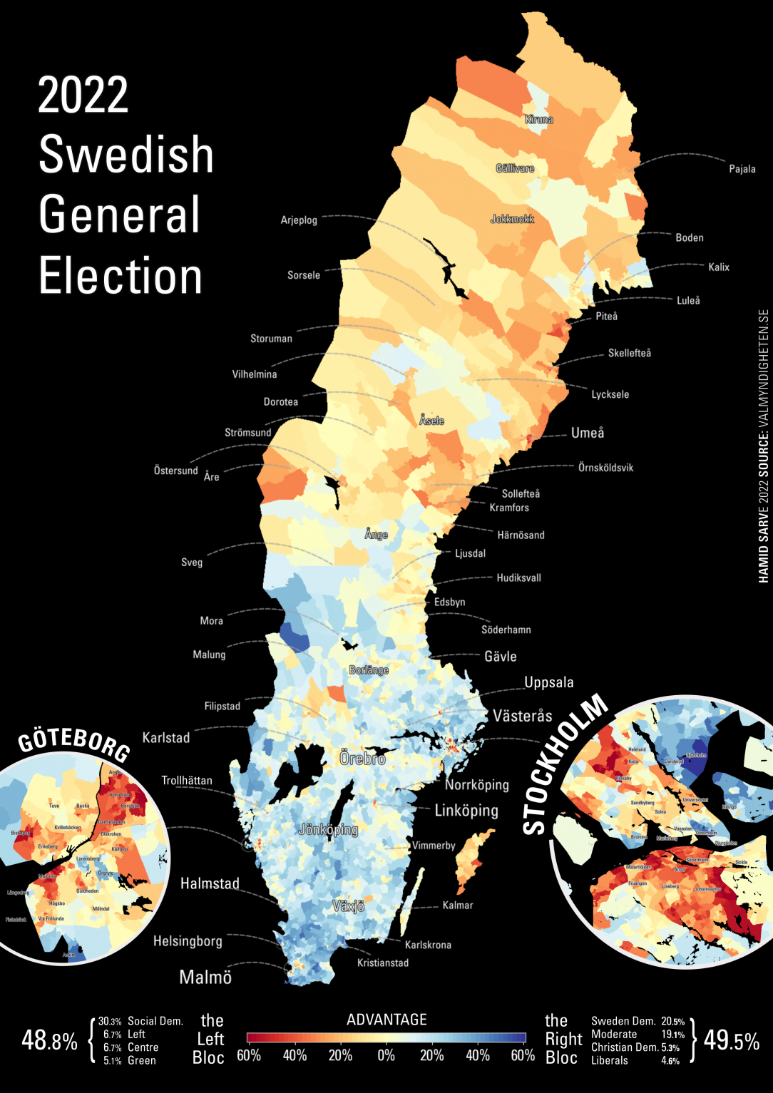 Sweden’s north/south and urban/rural divide