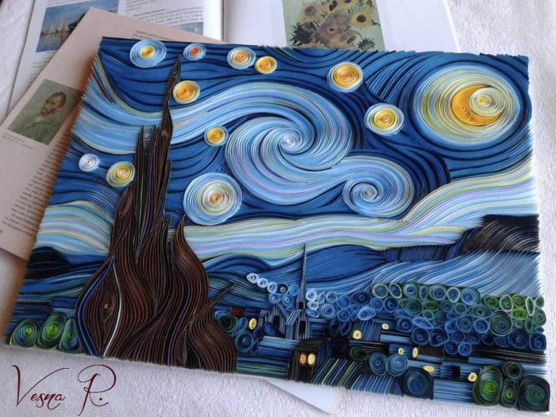 Starry Night Made With Paper Quilling