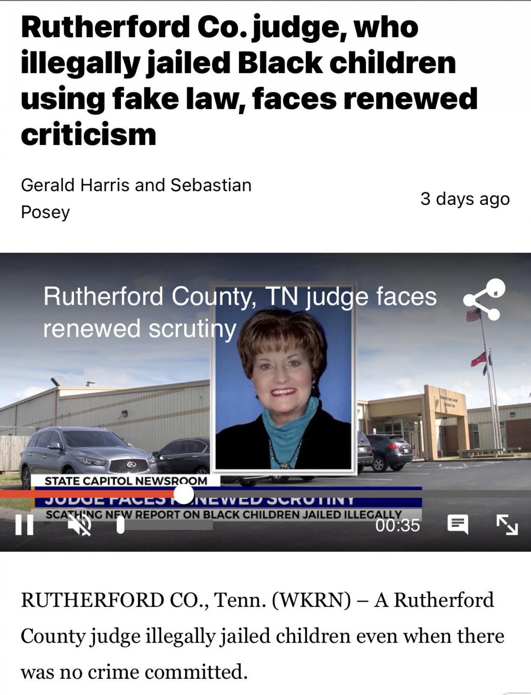 Racist judge makes up a fake law to jail children